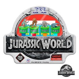 NIB Jurassic World Click & Play PEZ Tin